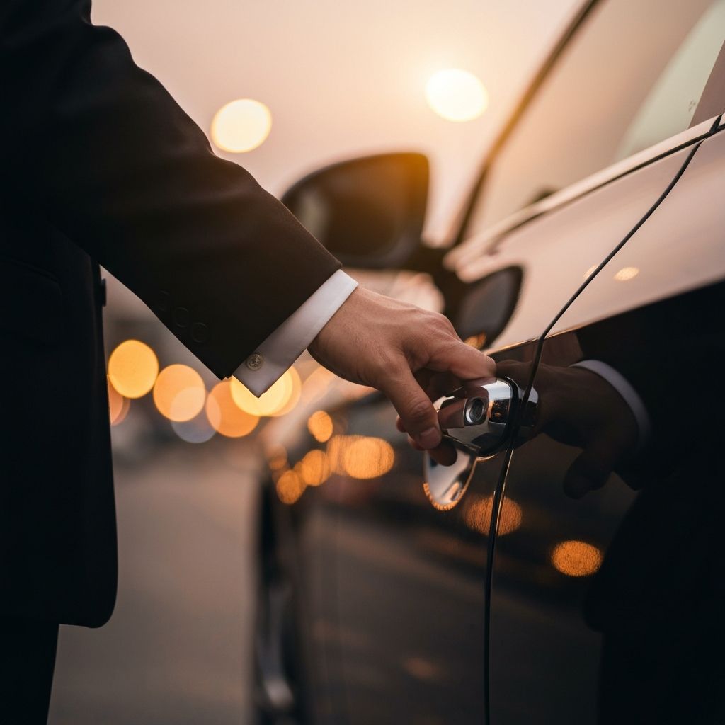 Professional opening luxury car door